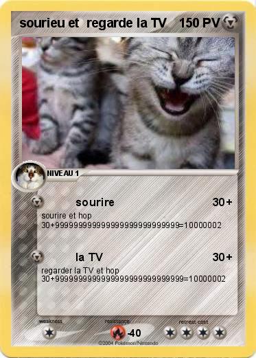 Pokemon sourieu et  regarde la TV