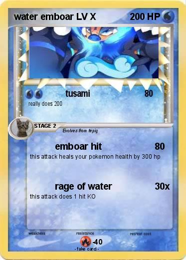 Pokemon water emboar LV X