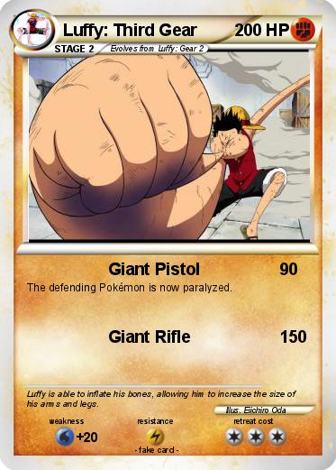 Pokémon Luffy Third Gear - Giant Pistol - My Pokemon Card