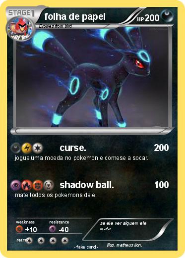 Pokemon folha de papel