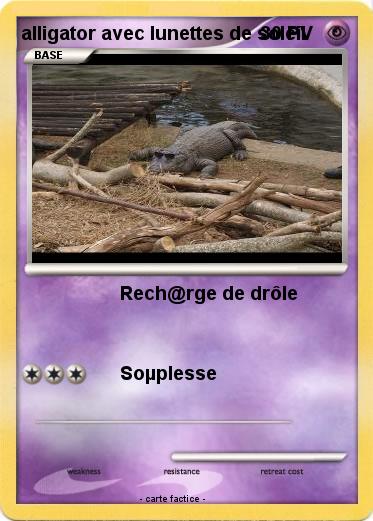 Pokemon alligator avec lunettes de soleil