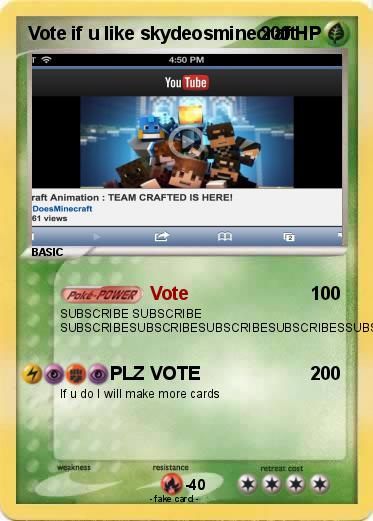 Pokemon Vote if u like skydeosminecraft