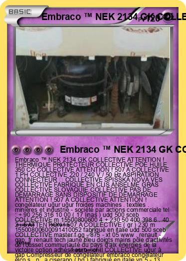 Pokemon Embraco ™ NEK 2134 GK COLLECTIVE