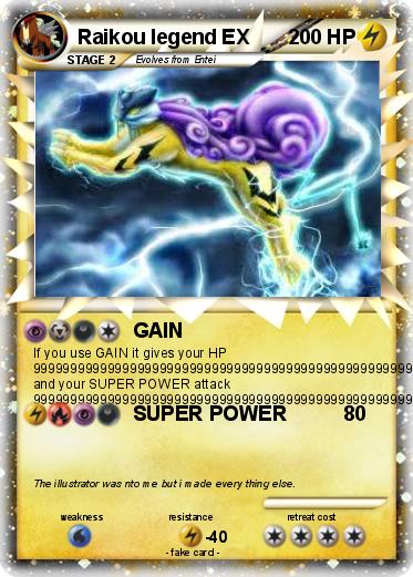 Pokemon Raikou legend EX
