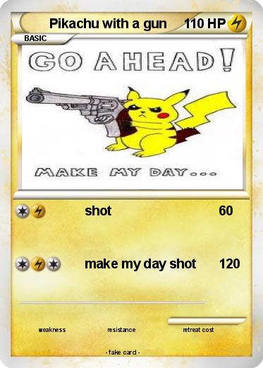 Pokemon Pikachu with a gun