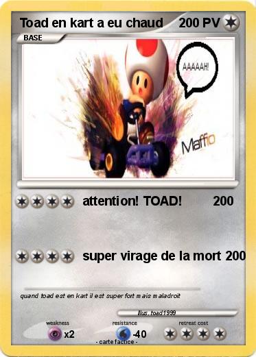 Pokemon Toad en kart a eu chaud
