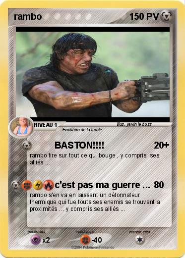 Pokémon rambo 50 50 - BASTON!!!! - Ma carte Pokémon
