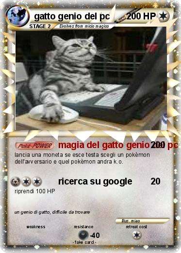 Pokemon gatto genio del pc