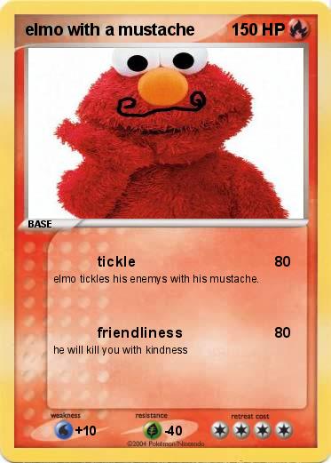 Pokemon elmo with a mustache