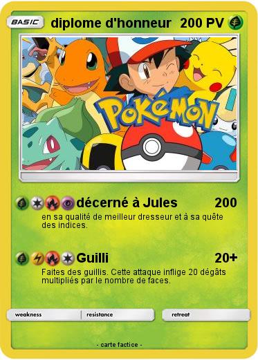 Pokemon diplome d'honneur