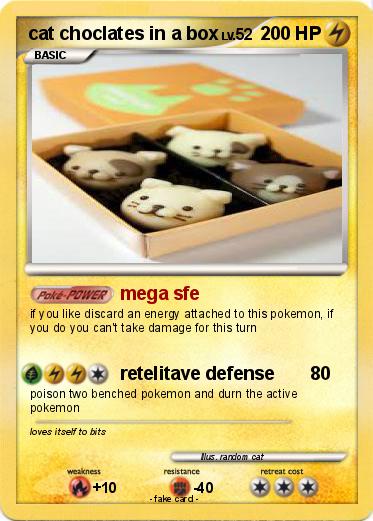 Pokemon cat choclates in a box