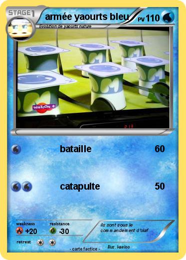 Pokemon armée yaourts bleu