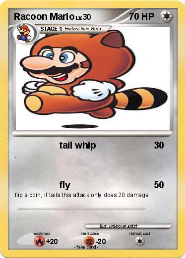Pokemon Racoon Mario