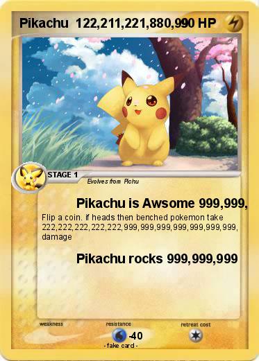 Pokemon Pikachu  122,211,221,880,99