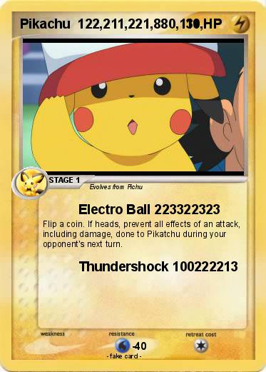 Pokemon Pikachu  122,211,221,880,111,