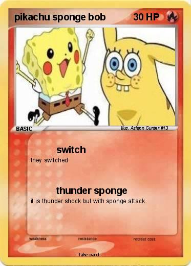 Pokemon pikachu sponge bob