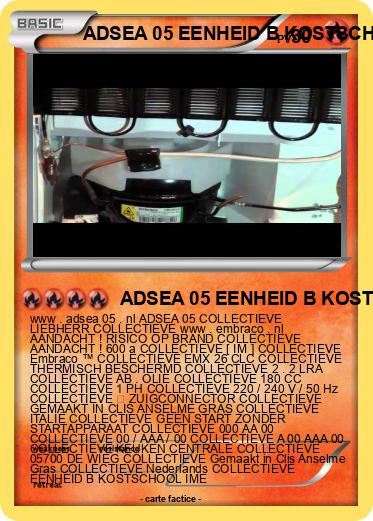 Pokemon ADSEA 05 EENHEID B KOSTSCHOOL IME EENHEID B IME
