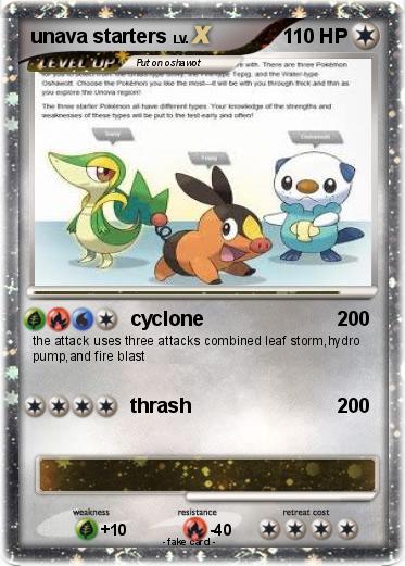 Pokemon unava starters
