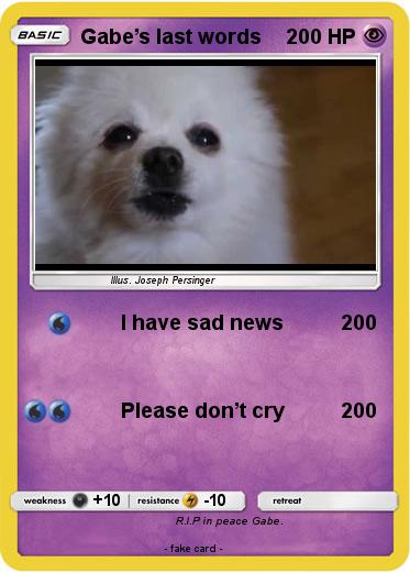Pokemon Gabe’s last words