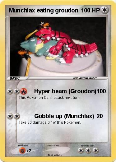 Pokemon Munchlax eating groudon