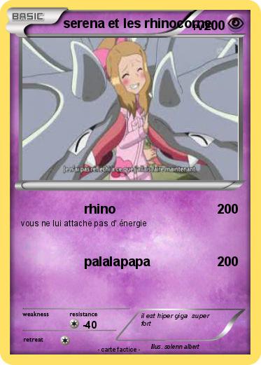 Pokemon serena et les rhinocorne