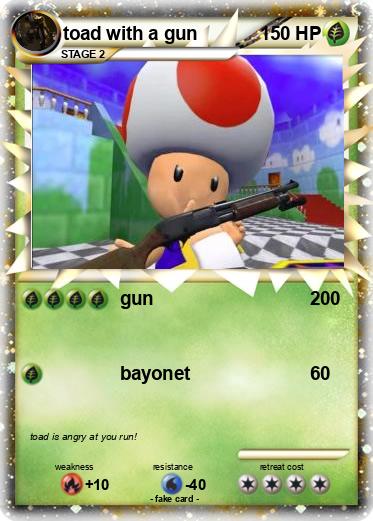 Pokemon toad with a gun