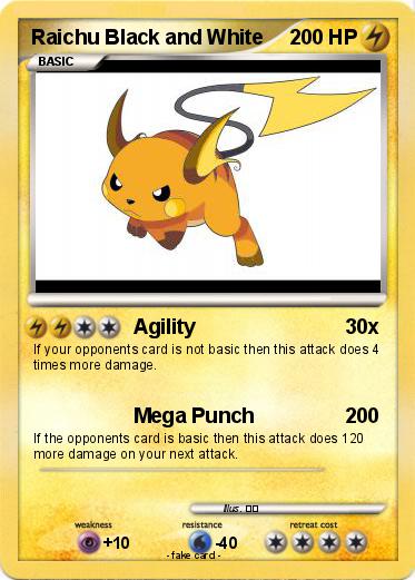 Pokemon Raichu Black and White