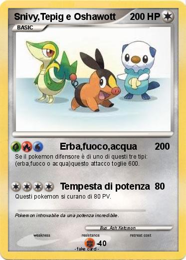 Pokemon Snivy,Tepig e Oshawott