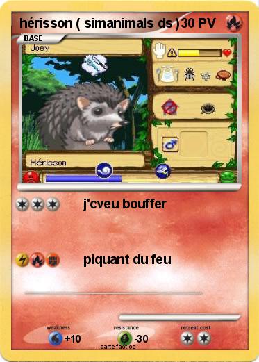 Pokemon hérisson ( simanimals ds )