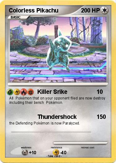 Pokemon Colorless Pikachu