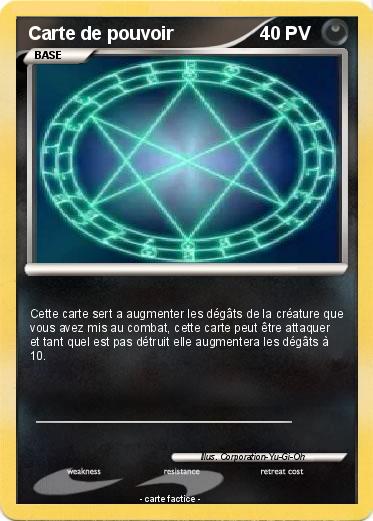 Pokemon Carte de pouvoir