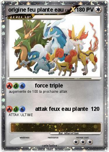 Pokemon origine feu plante eau