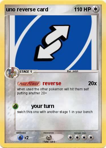 Pokemon uno reverse card