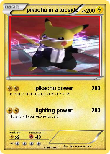 Pokemon pikachu in a tucsido