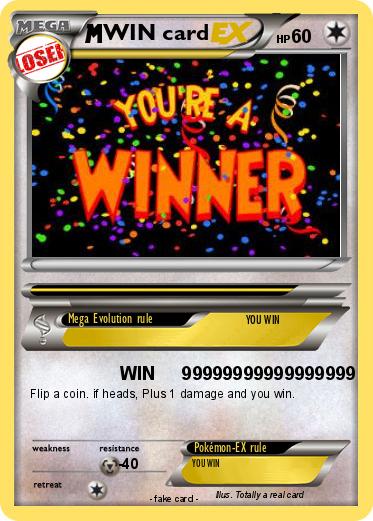 Pokemon WIN card