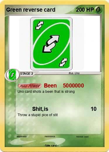 Pokemon Green reverse card