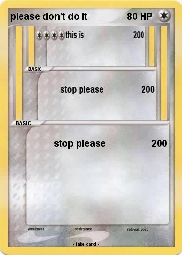 Pokemon please don't do it