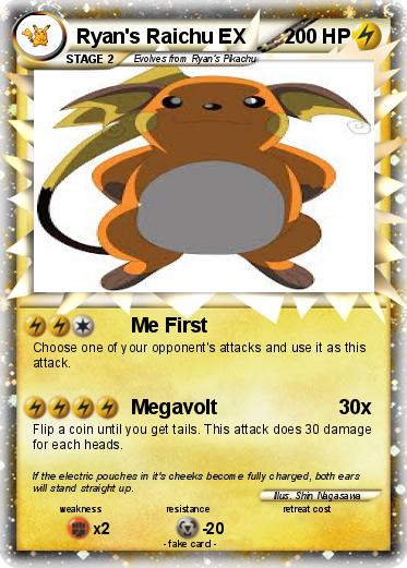 Pokemon Ryan's Raichu EX