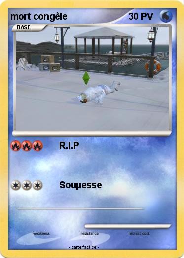 Pokemon mort congèle