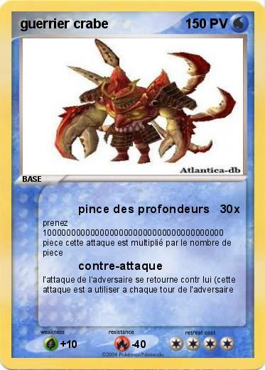 Pokemon guerrier crabe