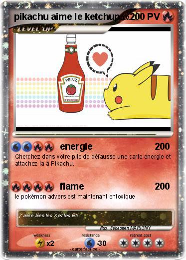 Pokemon pikachu aime le ketchup