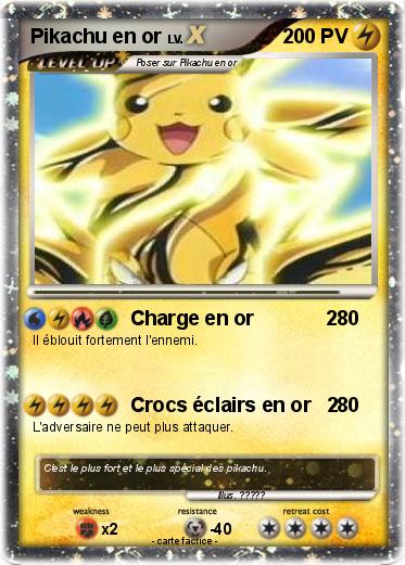 Pokemon Pikachu en or