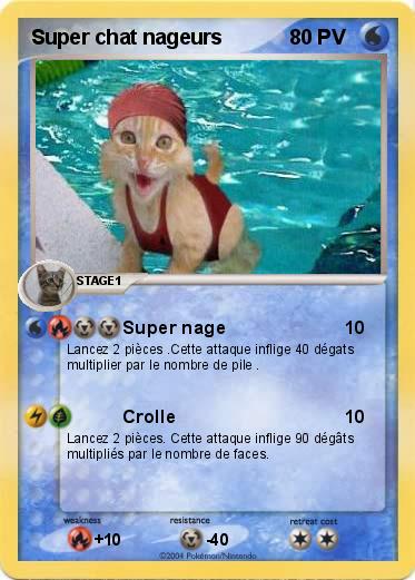 Pokemon Super chat nageurs