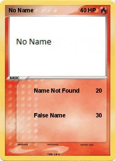 Pokemon No Name