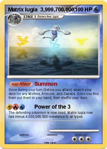 Pokemon Matrix lugia  3,999,700,000,