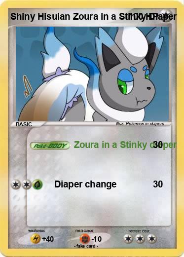 Pokemon Shiny Hisuian Zoura in a Stinky Diaper