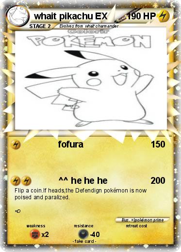 Pokemon whait pikachu EX