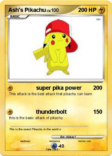 Pokemon Ash's Pikachu