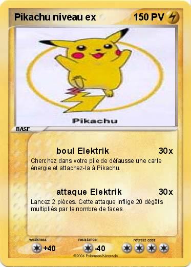 Pokemon Pikachu niveau ex