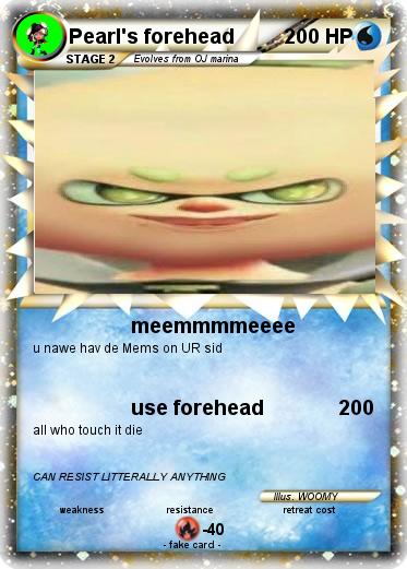 Pokemon Pearl's forehead